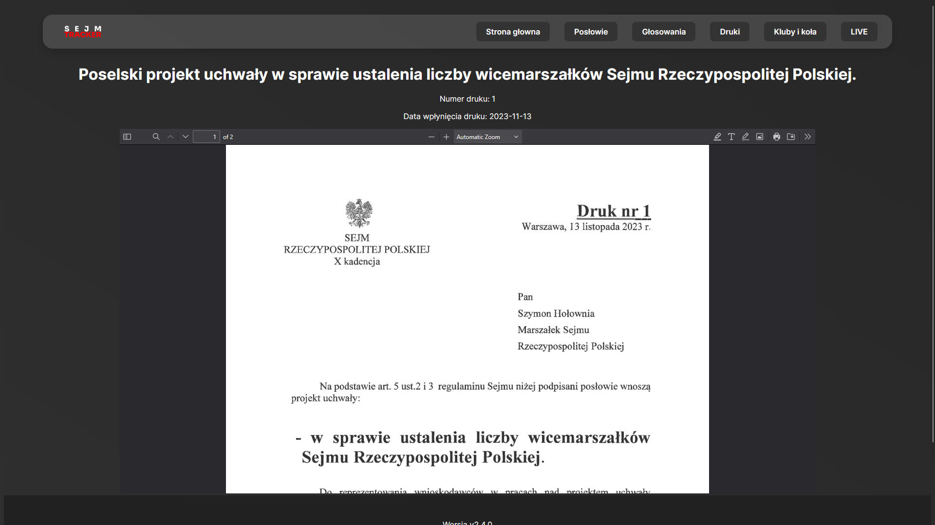 Druki sejmowe